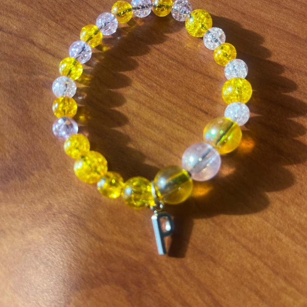 Vibrant Yellow and Clear Beaded Bracelet